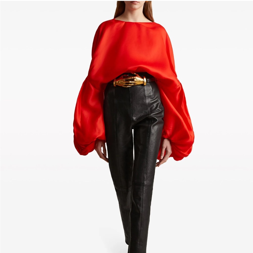 KHAITE Red Silk Blouse